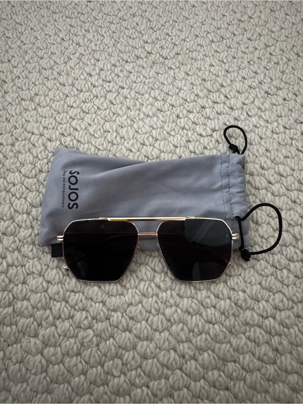 SOJOS Women’s Black Lens Gold Frame Sunglasses